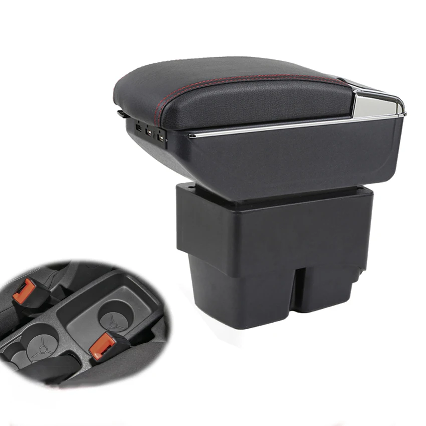 

Armrest Box For Ford Fiesta 3 MK7 2009-2017 Auto Seat Central Armrest Storage Box With 7USB Port LED light