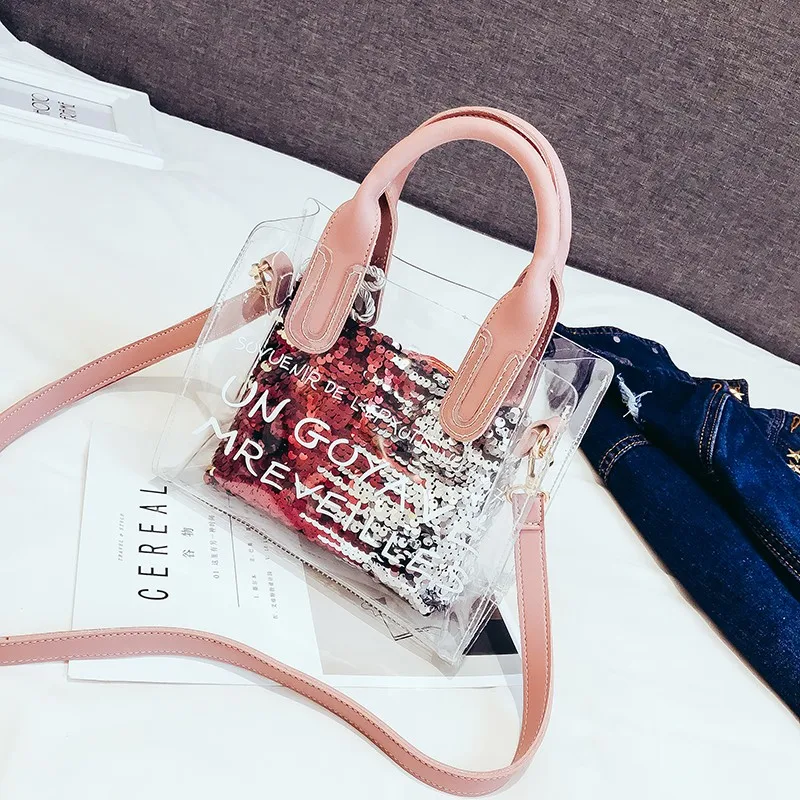 ПВХ Ясный Прозрачный сумки пляжная сумка летняя Новинка Горячая письмо печатных