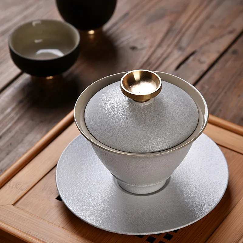 180 мл винтажный Японский стиль грубая керамика Gaiwan чайная посуда ручной работы