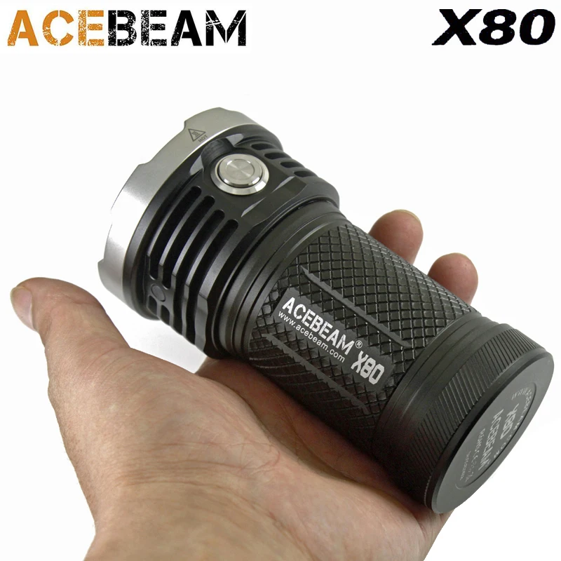 ACEBEAM X80 ручной фонарь 12 CREE XHP50.2 max 25000 люмен дальность луча прожектора 332 м факел +