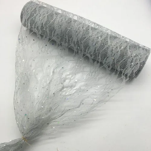 Silver grey 9,2 м блестящая ткань с пайетками, тюль, рулон 10 ярдов 30 см, катушка, пачка, свадебная отделка органзы, лазер, сделай сам, для рукоделия, для дня рождения, вечеринок - Цвет: Silver grey