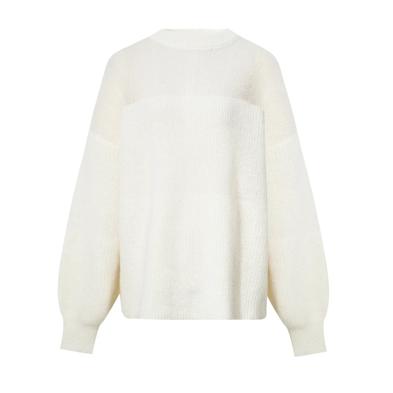 Женский мохеровый свитер с круглым вырезом свободный трикотажный пуловер