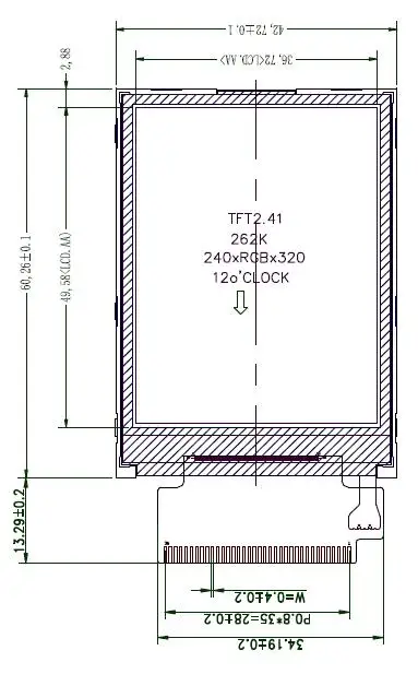 2,4 дюймов 36PIN HD TFT lcd POS экран ILI9341 ST7789 Привод IC 240(RGB)* 320 QVGA без сенсорной панели