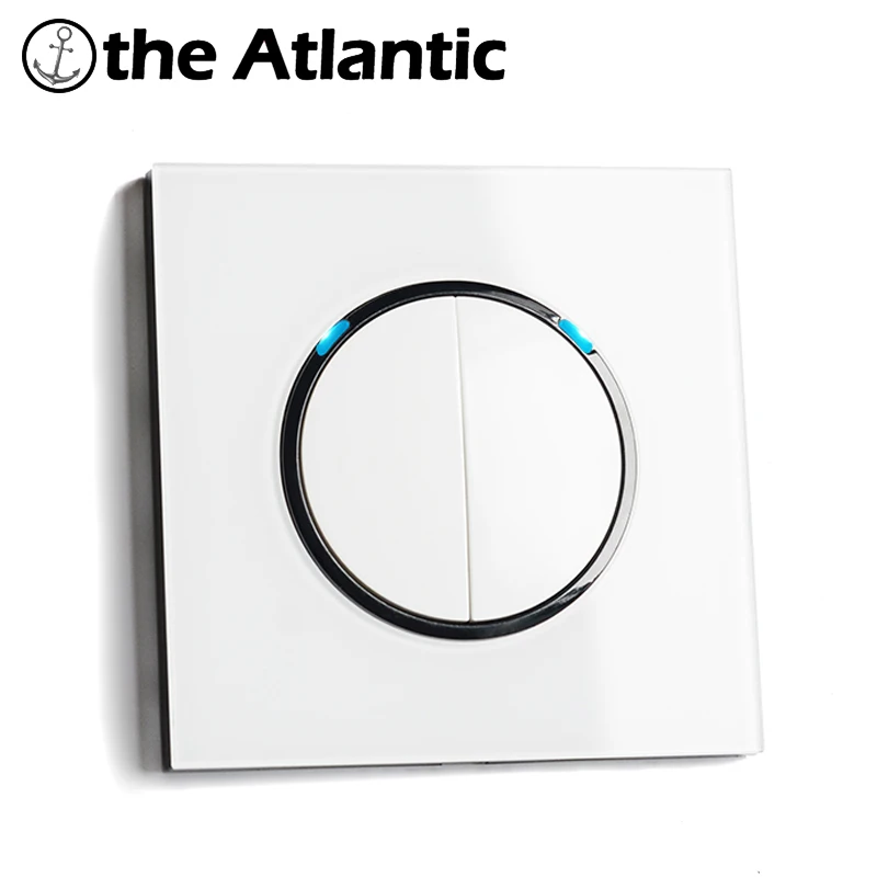 

Light Switch Switch Wall Light Switch With LED Indicator White Crystal Glass Panel Random Click On Off Switch Small