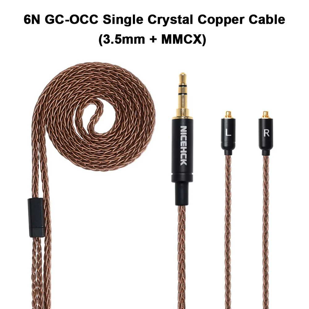 Only 1 pcs OCC Cable NICEHCK EBX ушные крючки вкладыши металлические наушники HiFi 14,8 мм Динамический драйвер NICEHCK флагманский наушник со съемным разъемом MMCX кабель - Цвет: Only 1 pcs OCC Cable