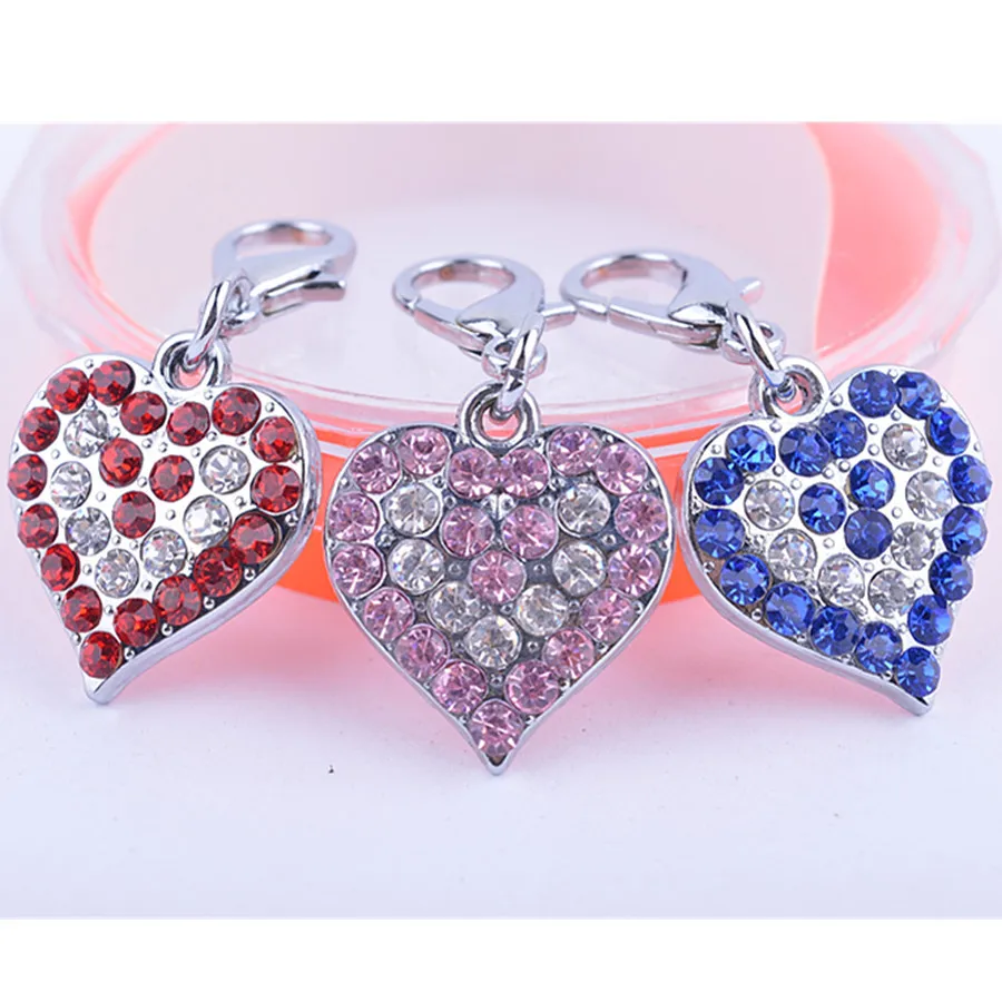 Подвеска кулон для собак ошейник аксессуары Фирменная Новинка Стразы Jewelry Подвески в форме сердца теги воротник очарование Аксессуары продукты для Товары для собак Товары для кошек
