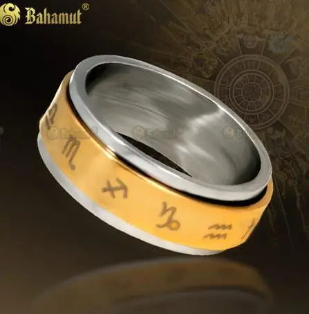 Кольцо Bahamut с двенадцатью созвездиями вращающийся по периметру ювелирные