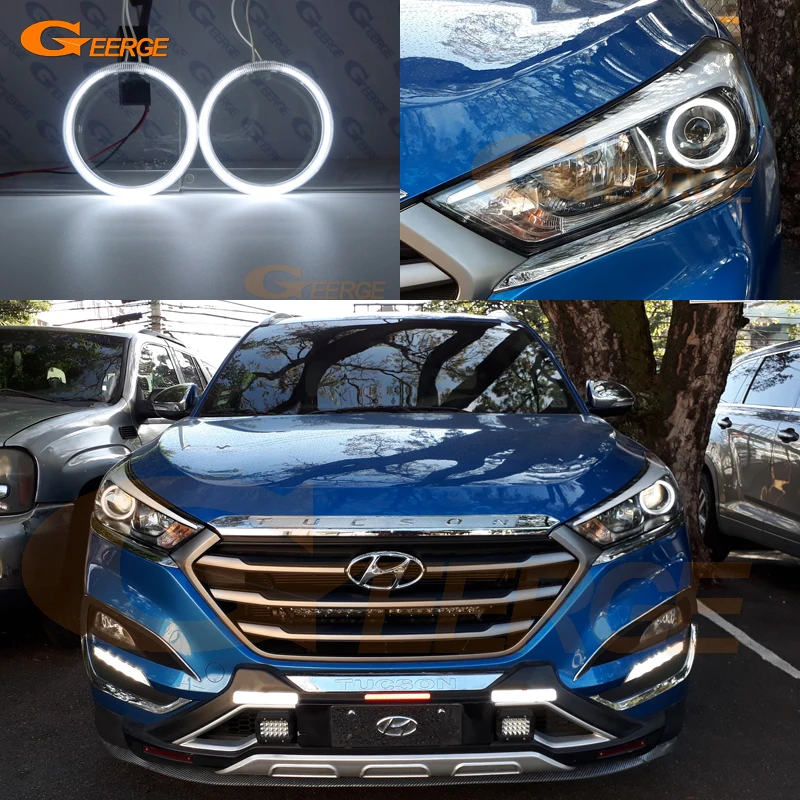 Для hyundai Tucson один проектор фары отличное Ультра яркое освещение CCFL ангельские глазки комплект Halo Кольцо