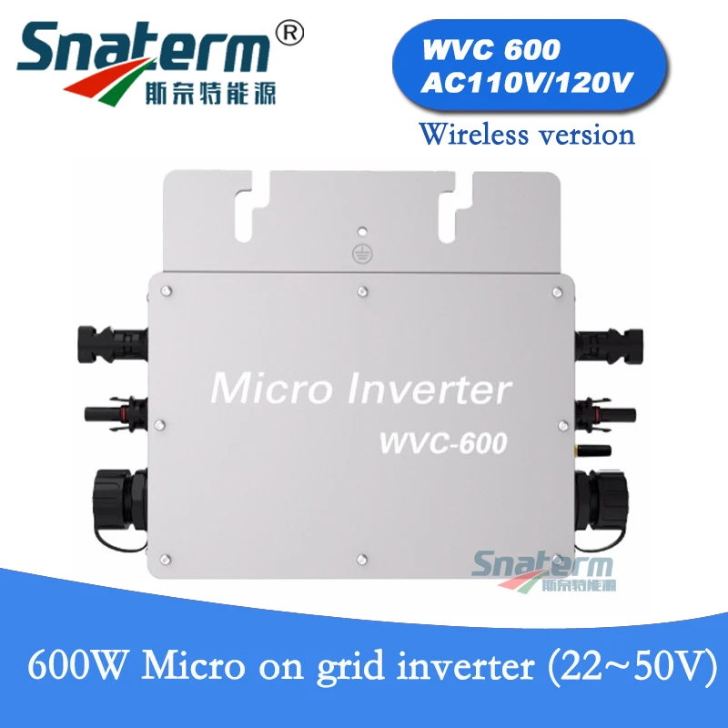 WVC 600 Вт MPPT микро сетчатый инвертор мощности AC 110 В/600 в Инвертор солнечной энергии