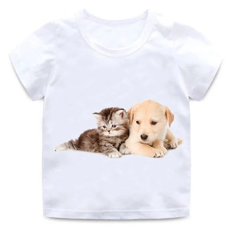 New Children's Animals 3D Cats Realistic Summer Tops Print Funny Cute Print Girls Boys T-Shirt Baby Casual Children's Wear