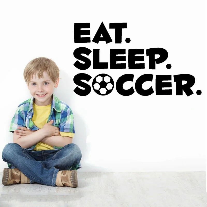 YOJA 50 8 см * 29 9 Eat Sleep настенная футбольная наклейка домашний декор Детская комната