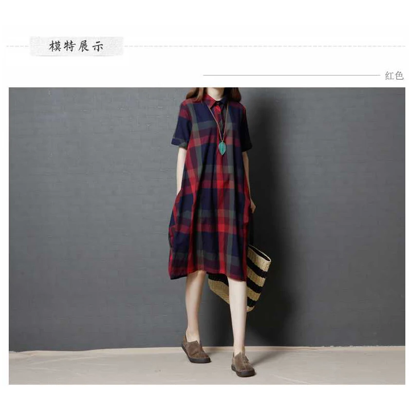 Женское клетчатое платье с воротником Питер Пэн тонкое легкое хлопковое льняное
