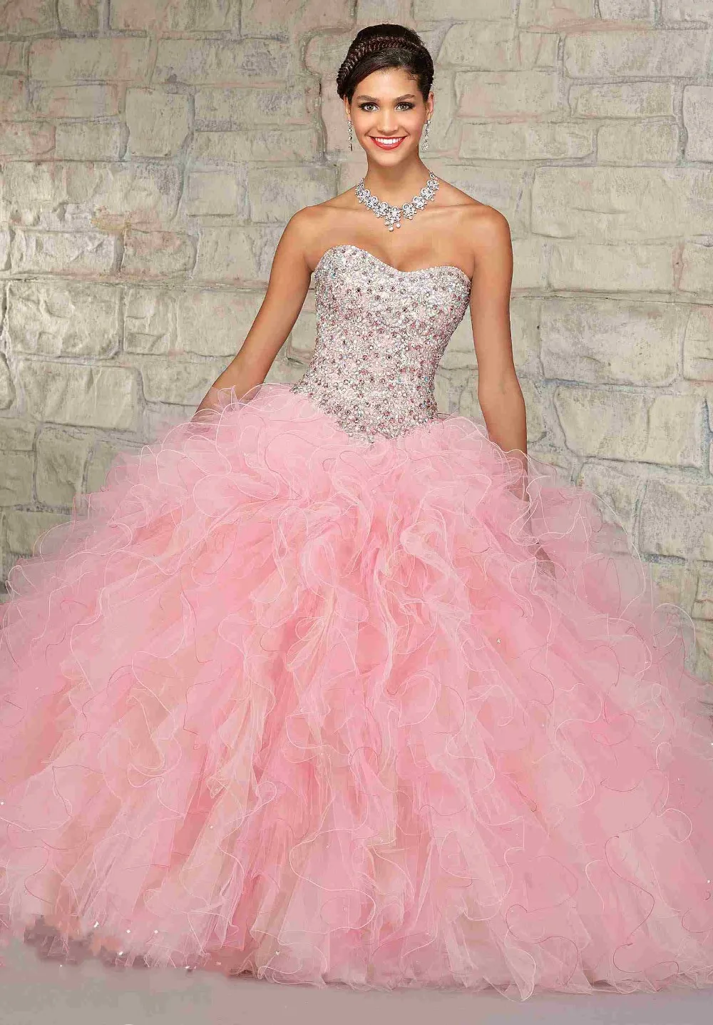 

Adult Ceremony Sexy Sweetheart neck Sparkly Beading Organza Sleeveless Floor-length Ball Gown 2015 Quinceanera Dresses MD27