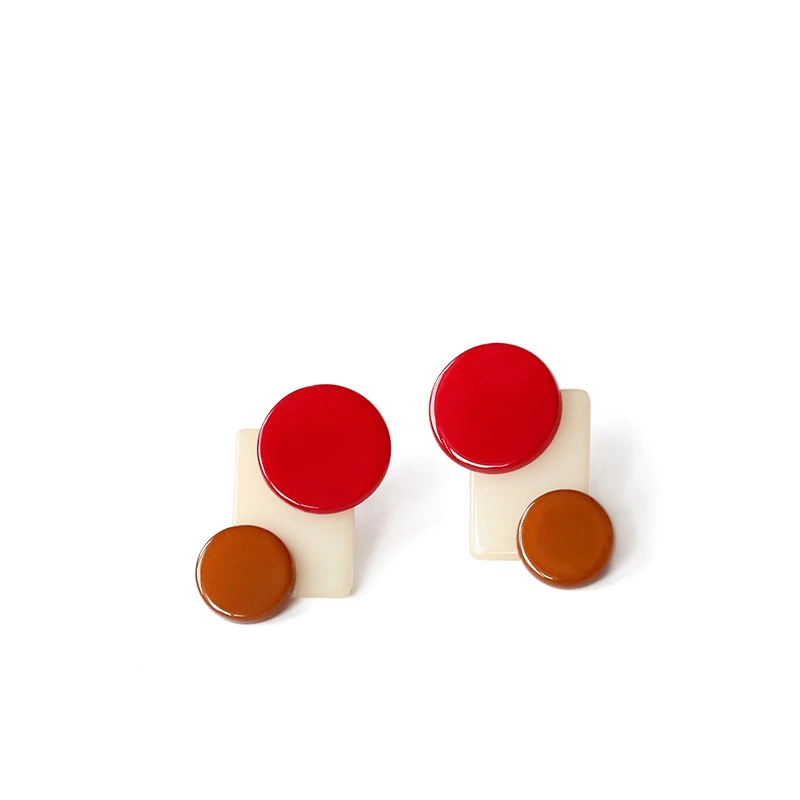 Женские акриловые серьги гвоздики в Корейском стиле GWACC контрастные