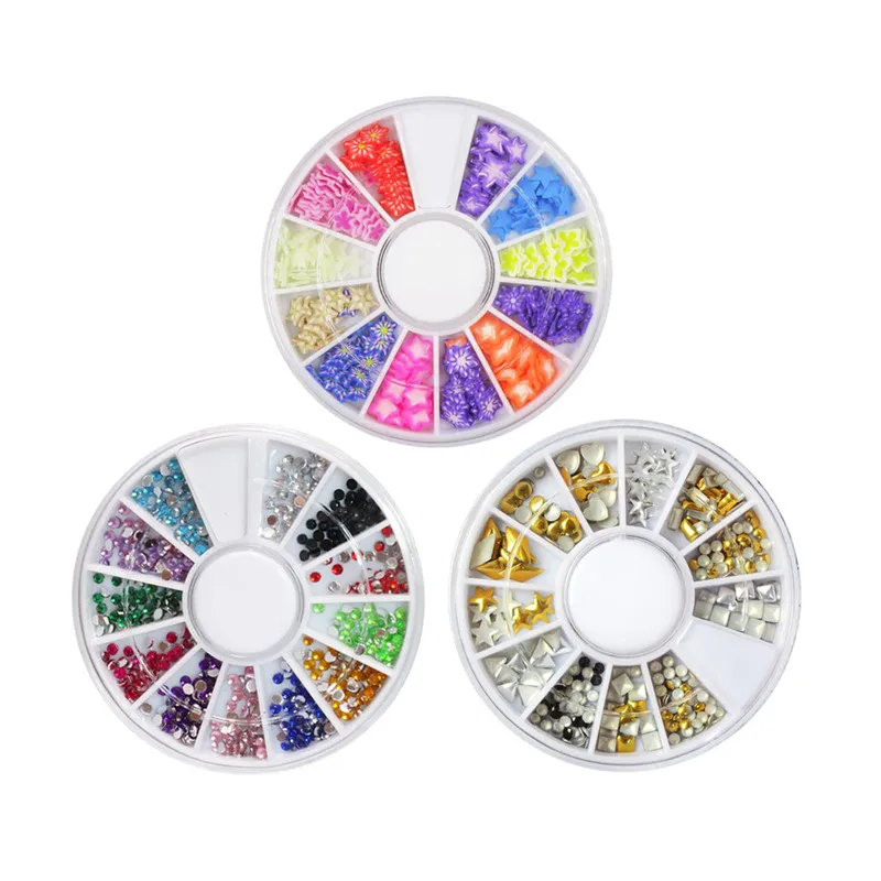 Набор для украшения ногтей 3D Стразы бусины акриловые шпильки пинцет маникюрный