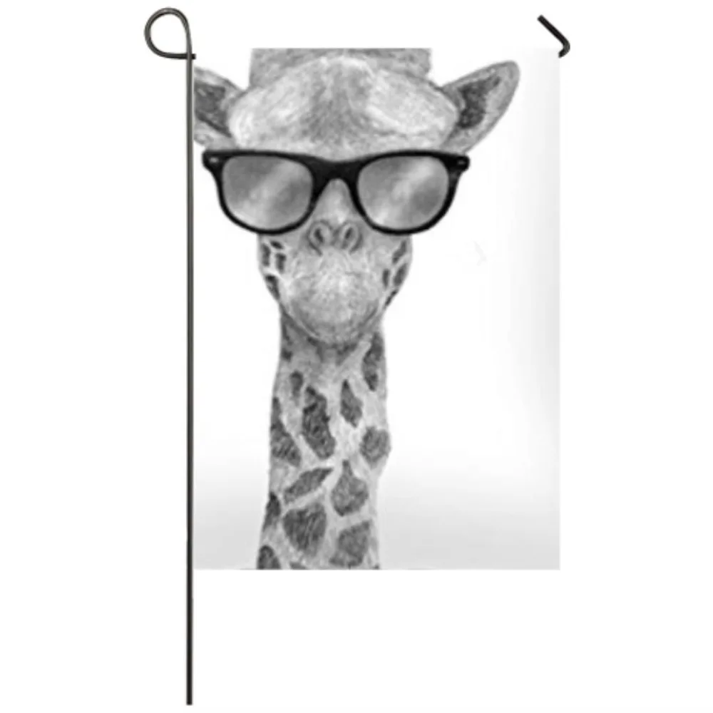 

Funny Giraffe Garden flag Seasonal Flags for Outdoors Garden Decor Flags