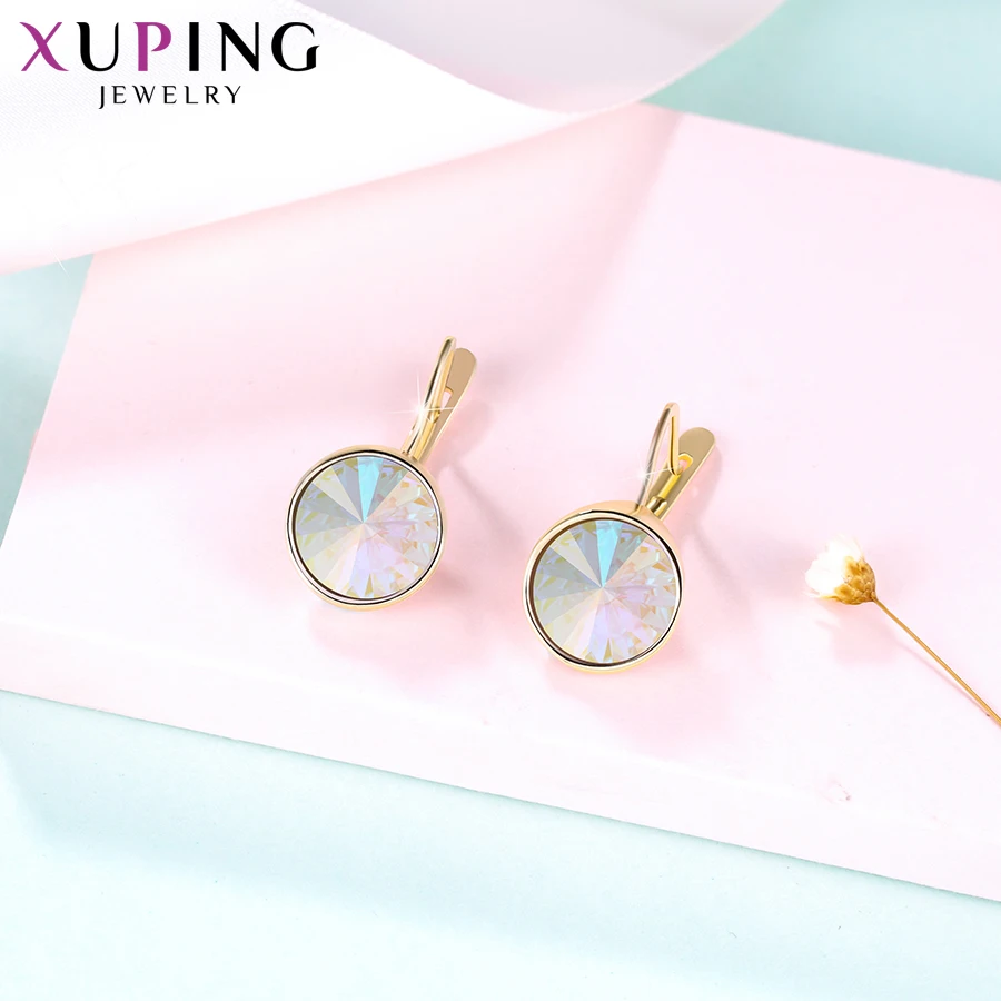 Xupingg дизайн обручи серьги кристаллы от Swarovski винтажные круглые ювелирные изделия для женщин девочек Подарки M85-20459