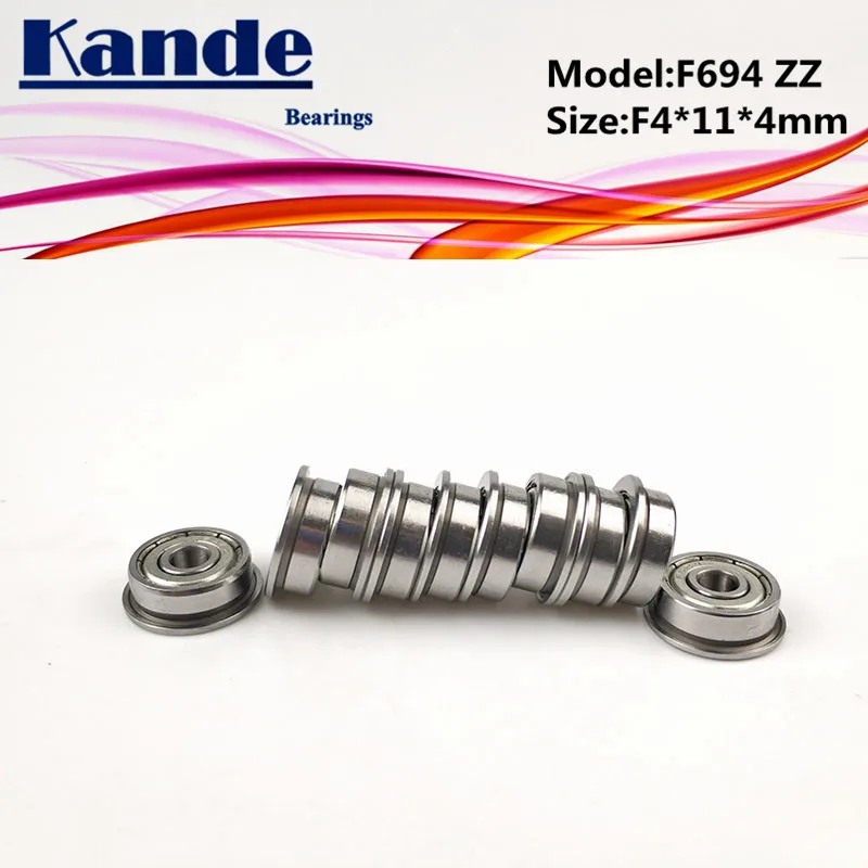 Kande подшипники F694ZZ 10 шт. ABEC-1 F694 ZZ F694-2Z миниатюрный глубокий шаровой подшипник F4 * 11*4