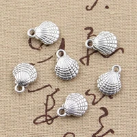 15pcs charms double sided lovely shell 13x10mm antique making pendant fitvintage tibetan bronzediy handmade jewelry