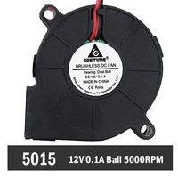2pcs gdstime 5015 12v blower fan dual ball bearing dc cooling fan 50mm 50mmx15mm for 3d printer parts