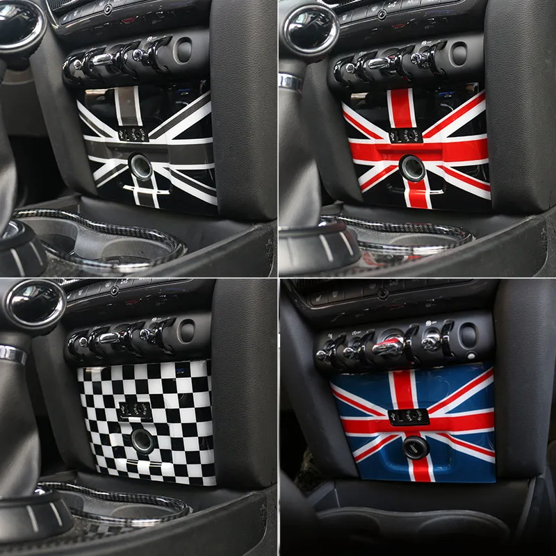 Автомобильный прикуриватель USB AUX консоли Панель рамка Крышка Стикеры для Mini Cooper