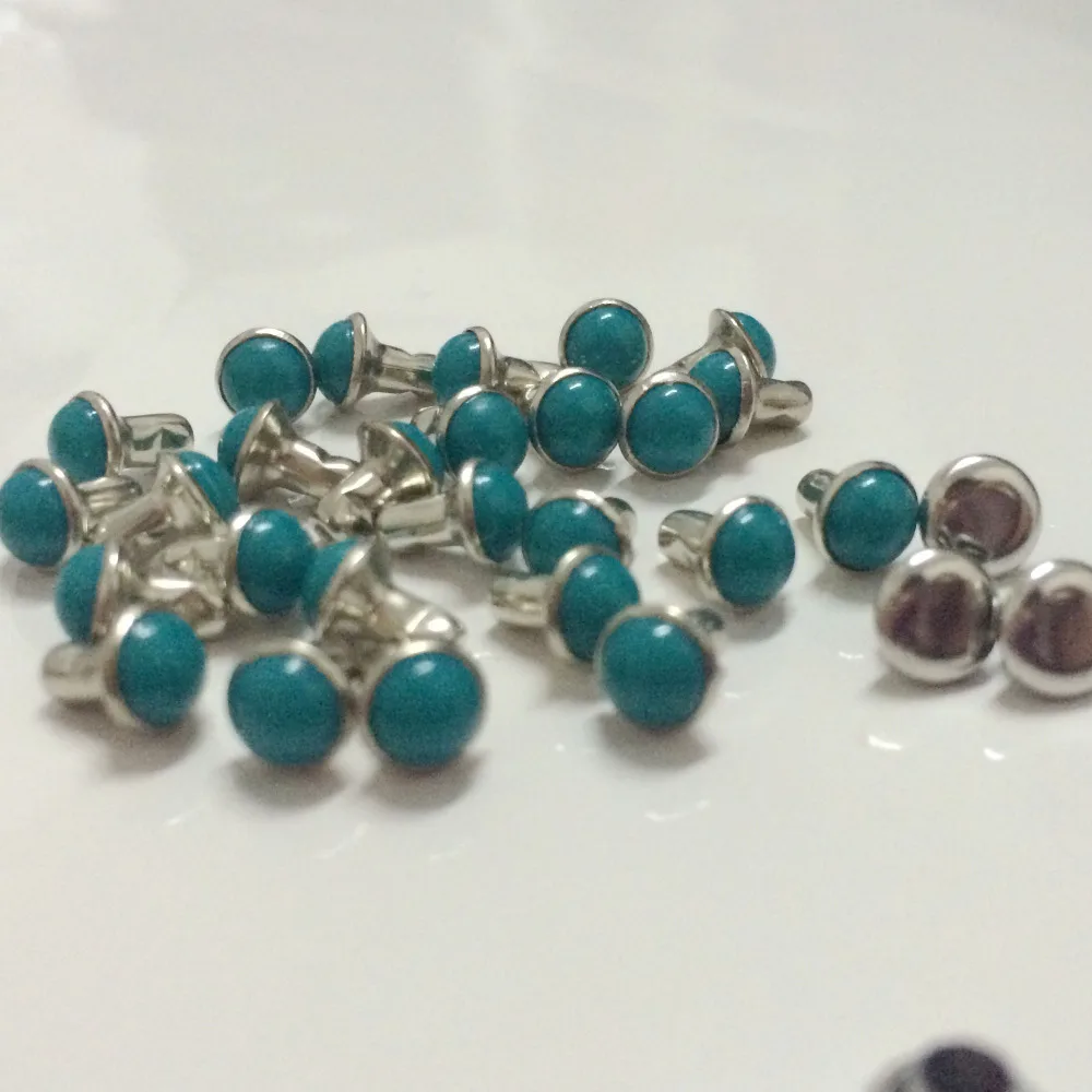 Аксессуары DIY100PCS 5 мм голубые бирюзовые заклепки с трещинами кожаные ремесленные