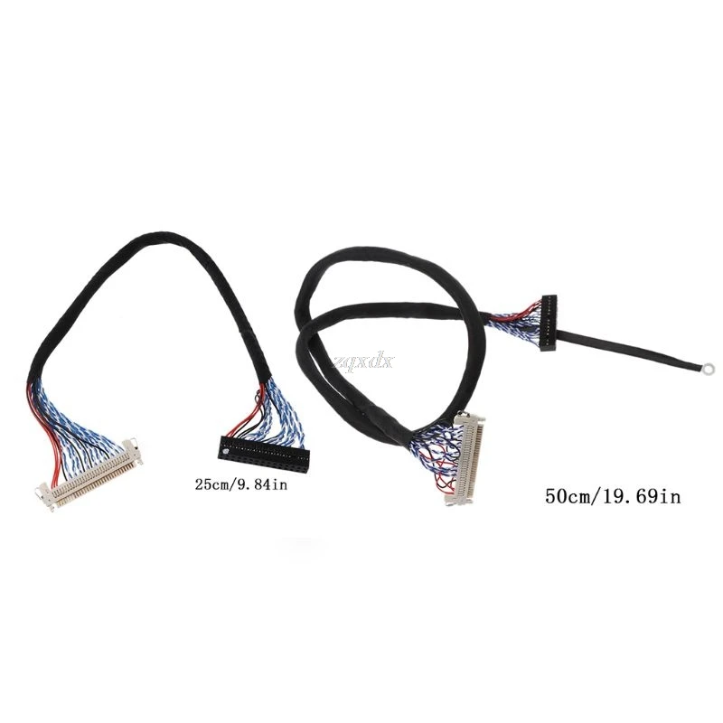 LVDS кабель с крючками D8 фиксация 30 двойные штифты 2 канала 8 бит шаг 1 0 мм 250 500 17 21
