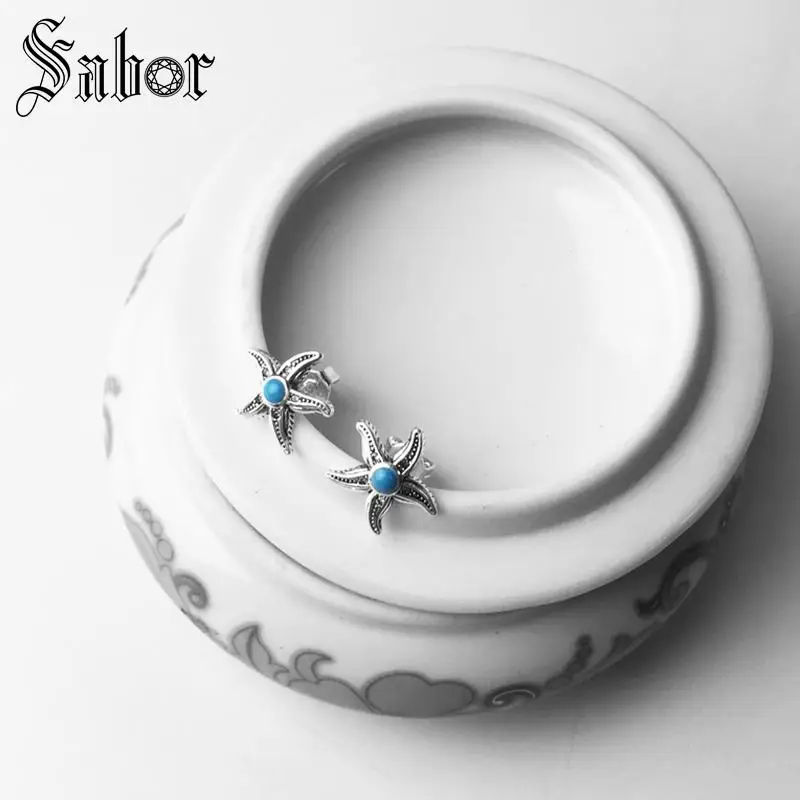 Серьги-гвоздики в виде синей морской звезды новинка 2020 модные ювелирные изделия