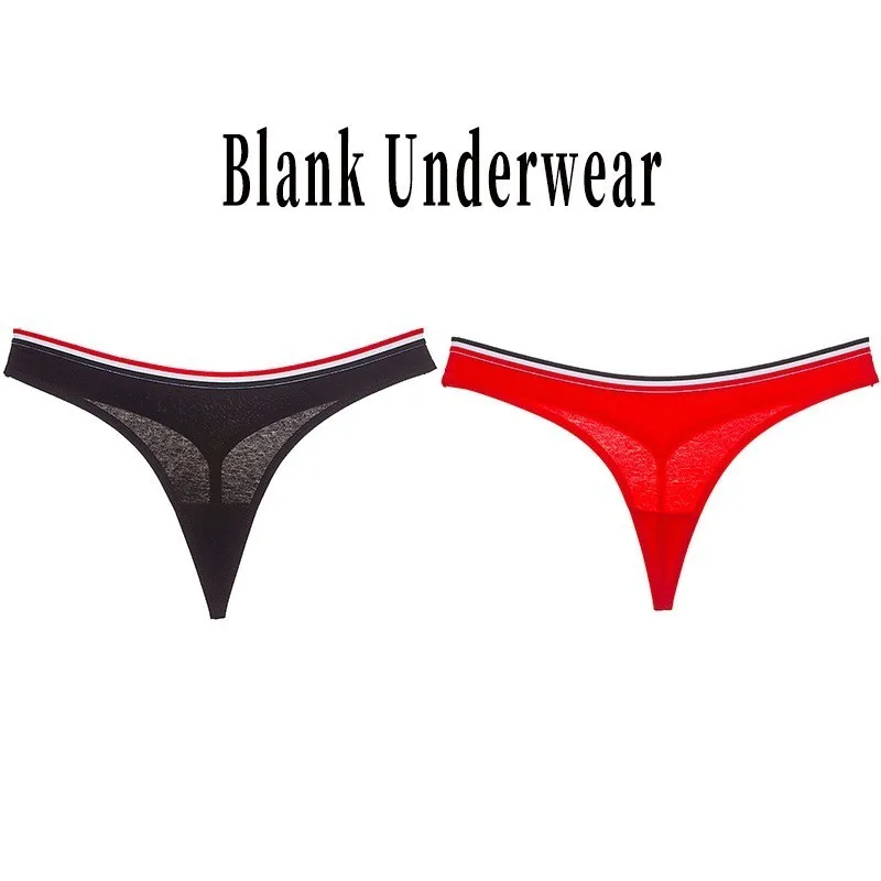 Black Red Lanmaocat, 2 шт., сексуальные трусики-стринги, женское Спортивное нижнее белье, стринги, хлопковое нижнее белье, женское нижнее белье, трусики - Цвет: Black Red