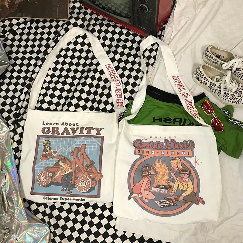 Новинка 2019 популярные модные холщовые сумки с принтом для женщин простые женские