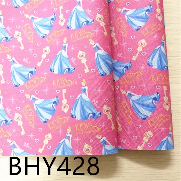 BHY428 7,6*12 дюймов мультфильм печать синтетическая кожа ткань для DIY аксессуары BHY431 - Цвет: BHY428