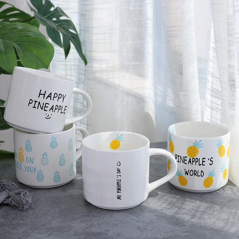 Кружка для кофе с ананасом 400 мл | Дом и сад