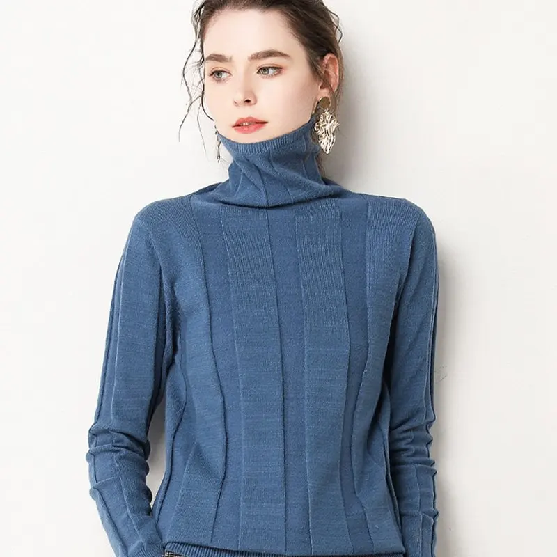 Мягкие кашемировые свитера и пуловеры с воротником-хомутом GABERLY для женщин