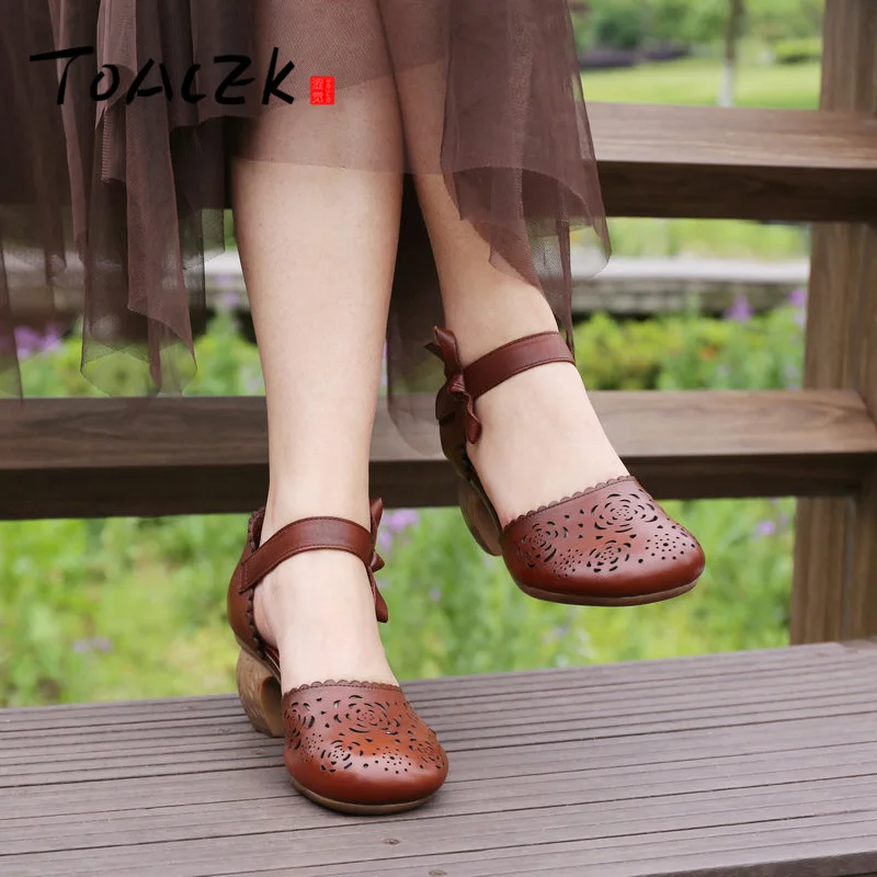 Сандалии на высоком каблуке в стиле ретро новые летние сандалии Baotou толстой