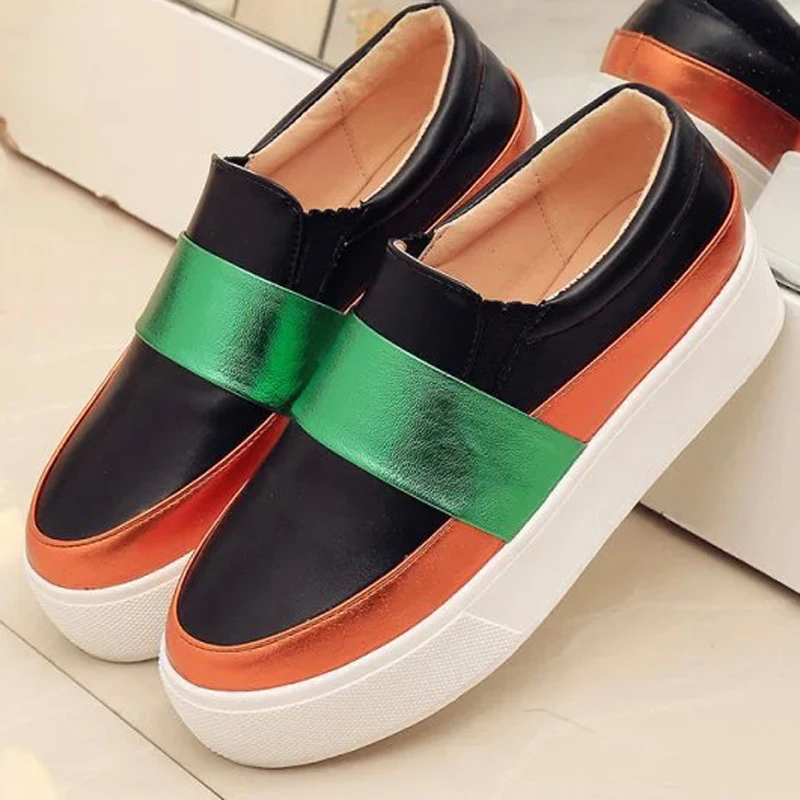 Новое Прибытие Весна 2016 Женщины Платформы Смешанные Цвета Повседневная Обувь