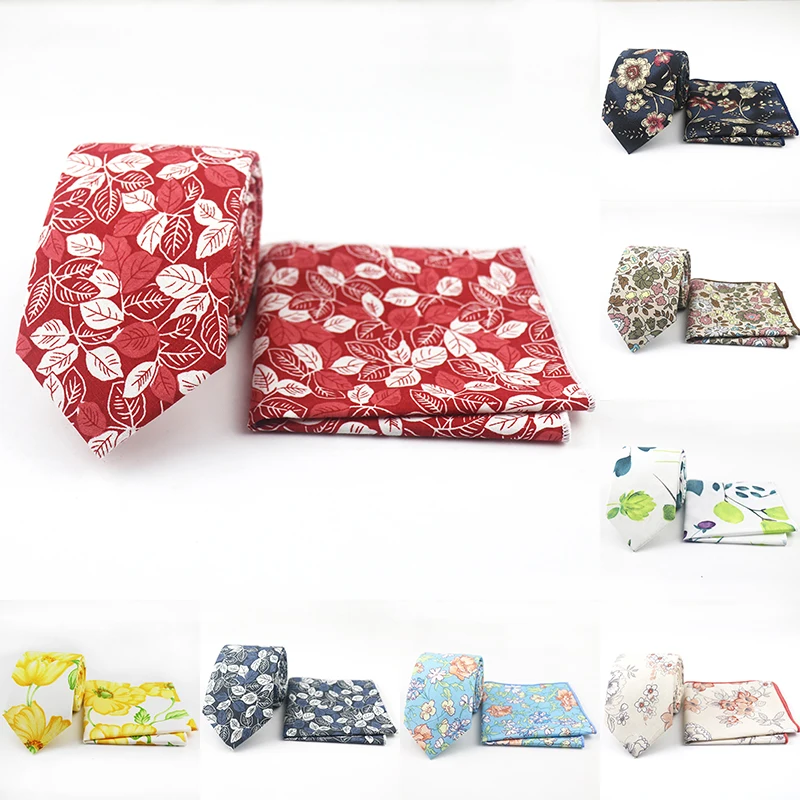 Комплект из 2019 хлопка с галстуком 7 см цветочный шейный галстук мягкие строгие