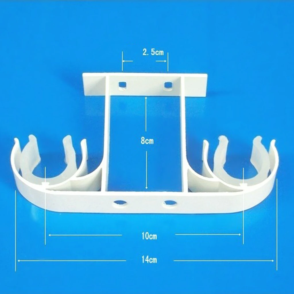 

Curtain Decorative Accessories 2x Aluminium Alloy Drapery Double Rod Support Bracket Curtain Pole Holder Wall Mounted Brackets