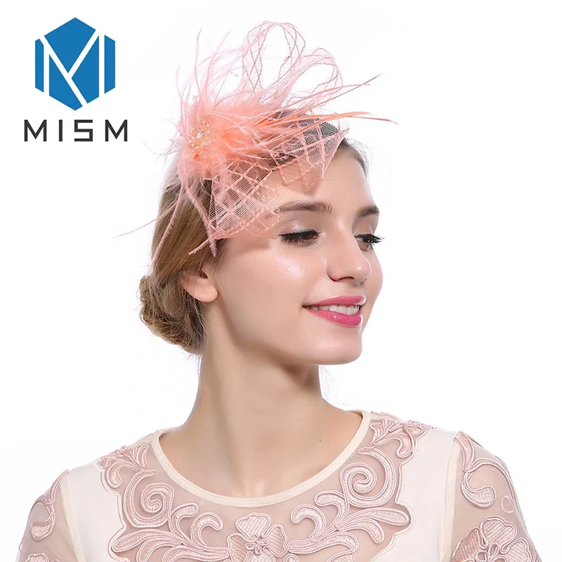Light Orange M MISM женский головной убор заколка для волос элегантная пряжа резинки для волос модный винтажный обруч для волос зажим аксессуары для свадьбы Коктейльные Вечерние - Цвет: Light Orange