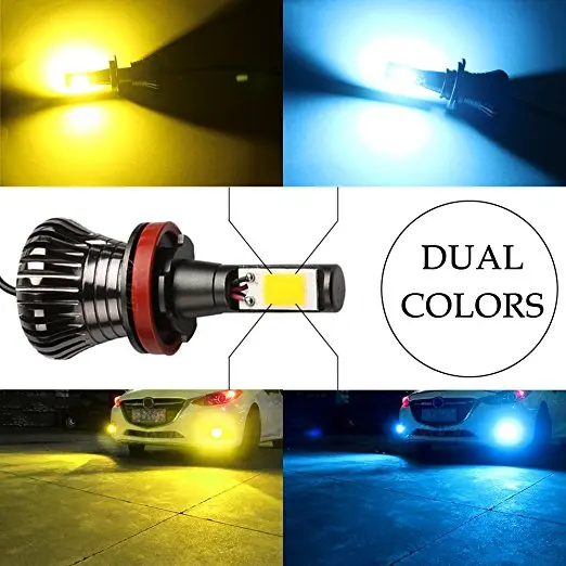 Автомобильные светодиодные лампы противотуманные фары двухцветные фонари для