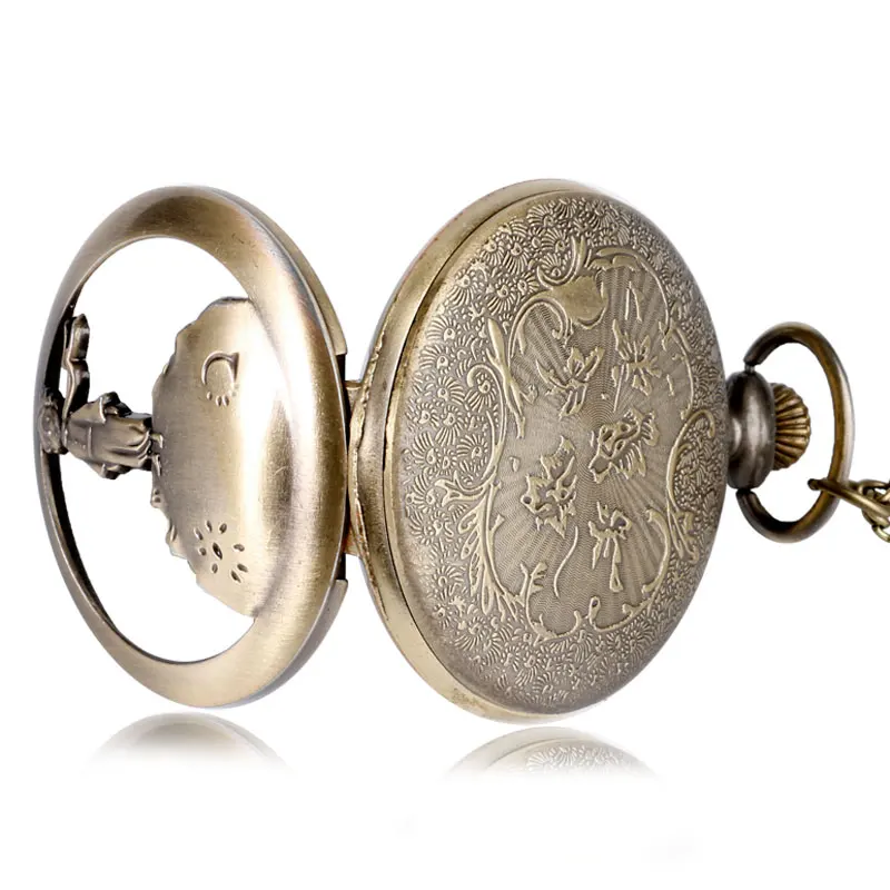 Бронзовые кварцевые карманные часы с изображением Маленького принца мужские