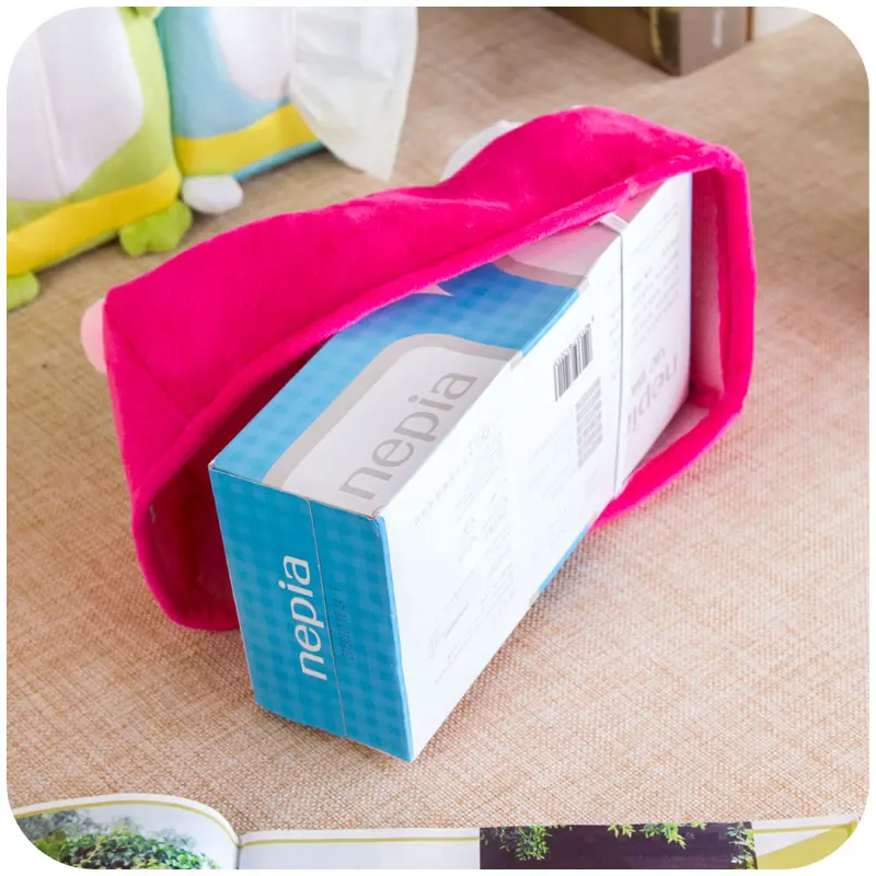 Мультяшный животный дизайн плюшевый прямоугольник для салфеток держатель чехол