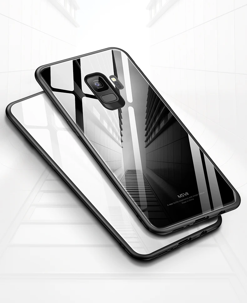 Msvii Роскошный чехол из закаленного стекла для samsung S9 чехол Модный тонкий Mirro задняя крышка для samsung Galaxy S9 Plus чехол для телефона s S 9