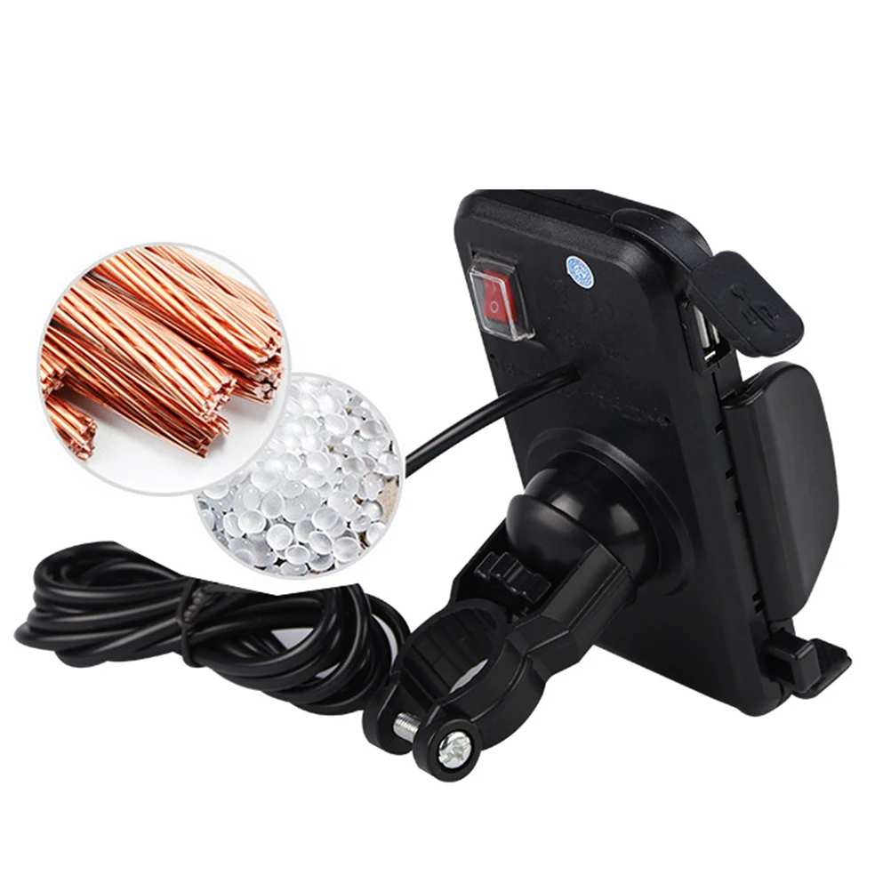 Мотоцикл зарядка мобильный телефон кронштейн зеркало заднего вида