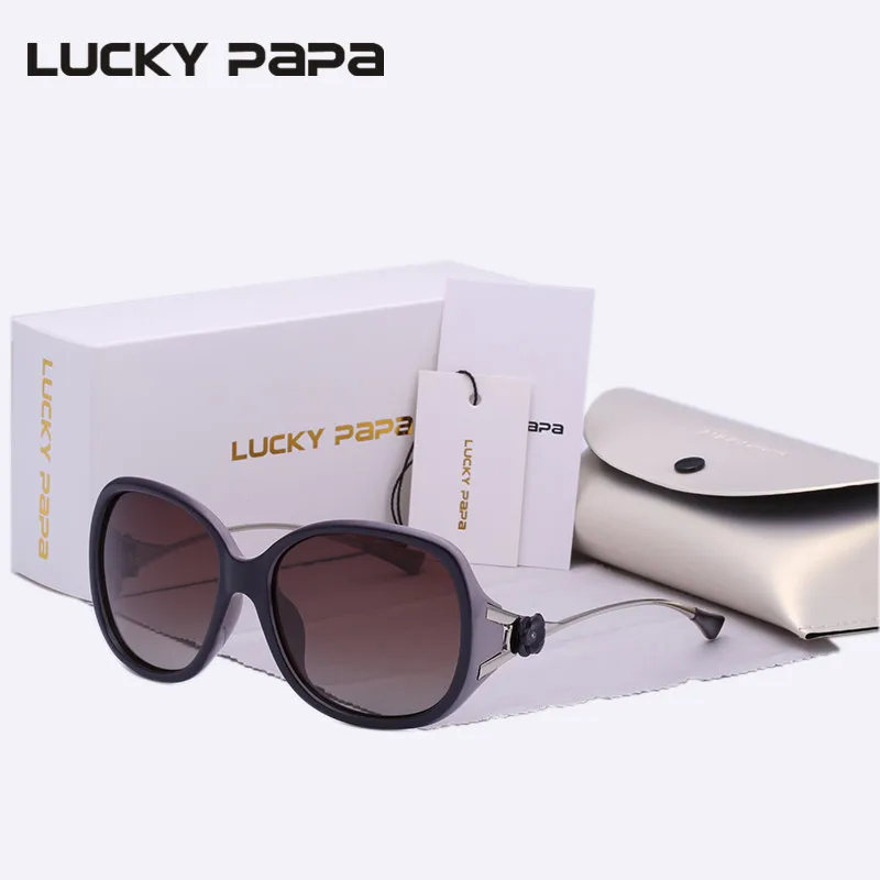 Lucky папа Branded градиентные поляризованные Женский бабочка Солнцезащитные очки для