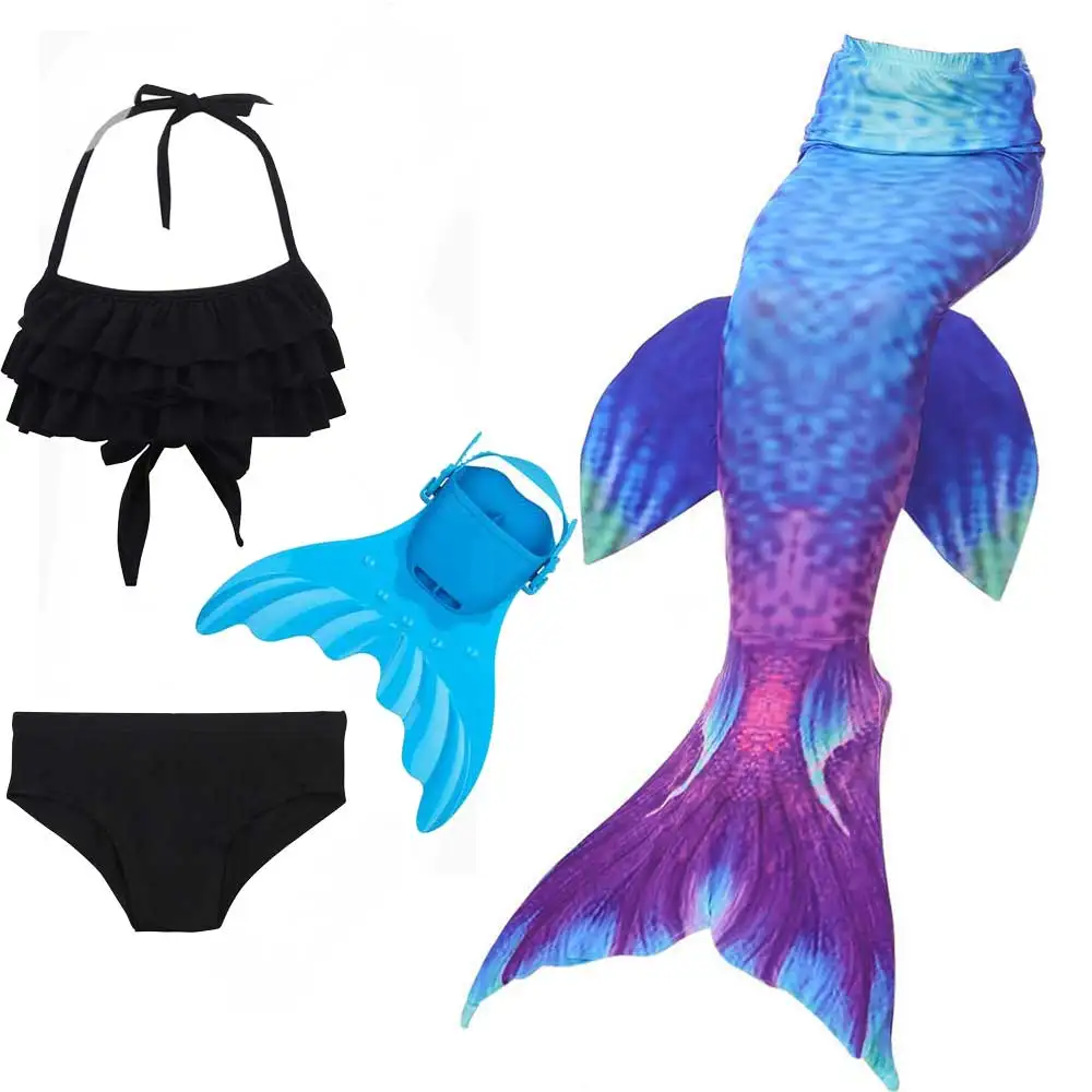 Новый купальный костюм для девочек с хвостом русалки плавания детский Zeemeerminstaart