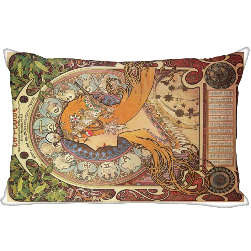 Новая Заказная наволочка Alphonse Mucha прямоугольная Подушка на молнии размер 45х35см