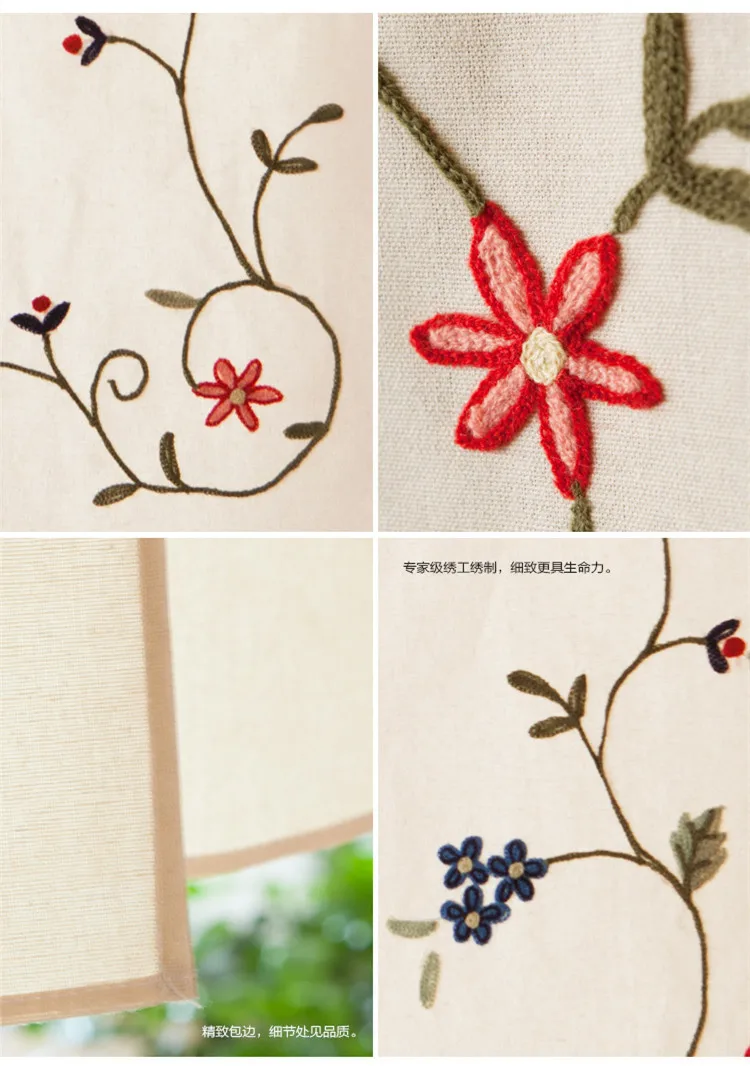 Японский стиль ручной работы вышитые хлопковые льняные шторы пасторальный