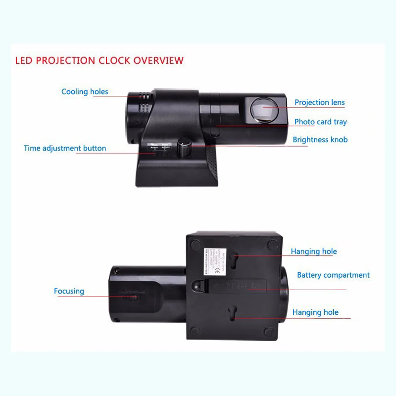 В римском стиле светодиодный Проекционные часы цифровой висит настенные