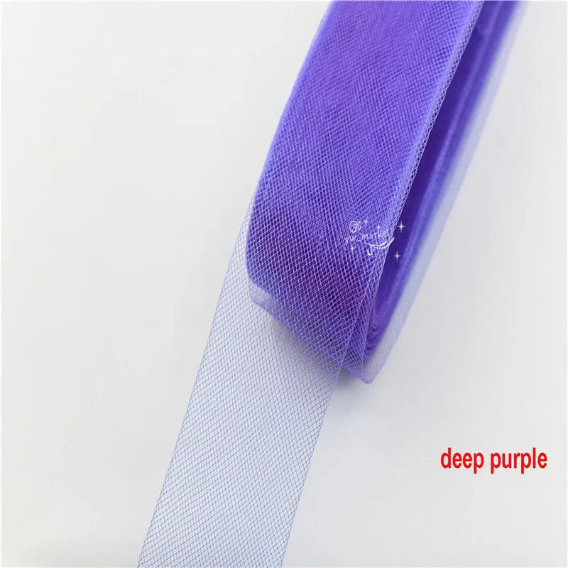 deep purple Цвет 5 см(2 дюйма) Конский волос Плетеный гибкий Свадебный чародей кринолин для платья шляпы ремесла 22 ярдов мягкая жесткая для выбора - Цвет: deep purple