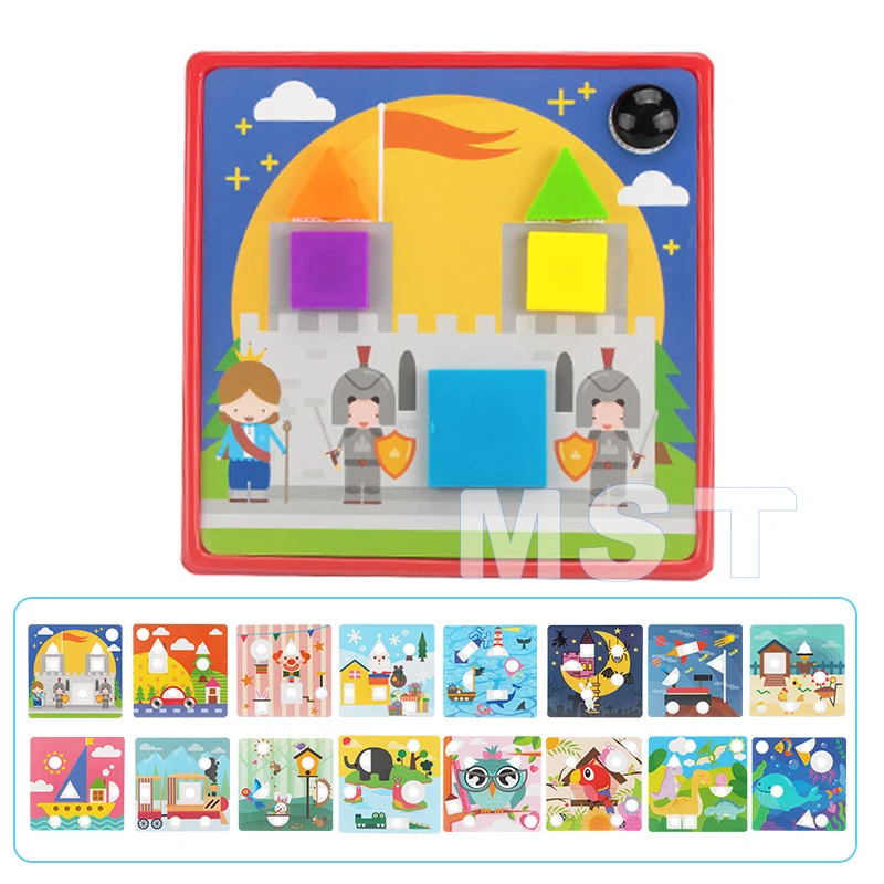 Детские 3D пазлы игрушка красочные кнопки сборка грибов набор для ногтей Детская